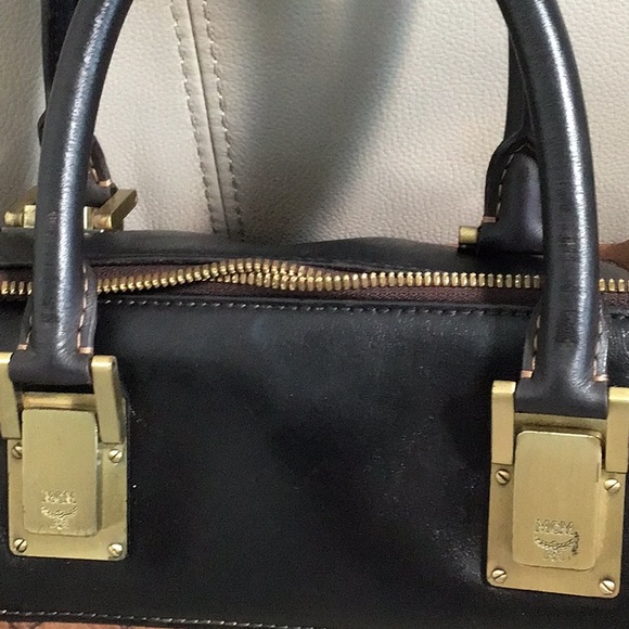 EUC. MCM Vintage Visetos Munchen Boston Bag #B4720 Brown and Black - Picture 13 of 15